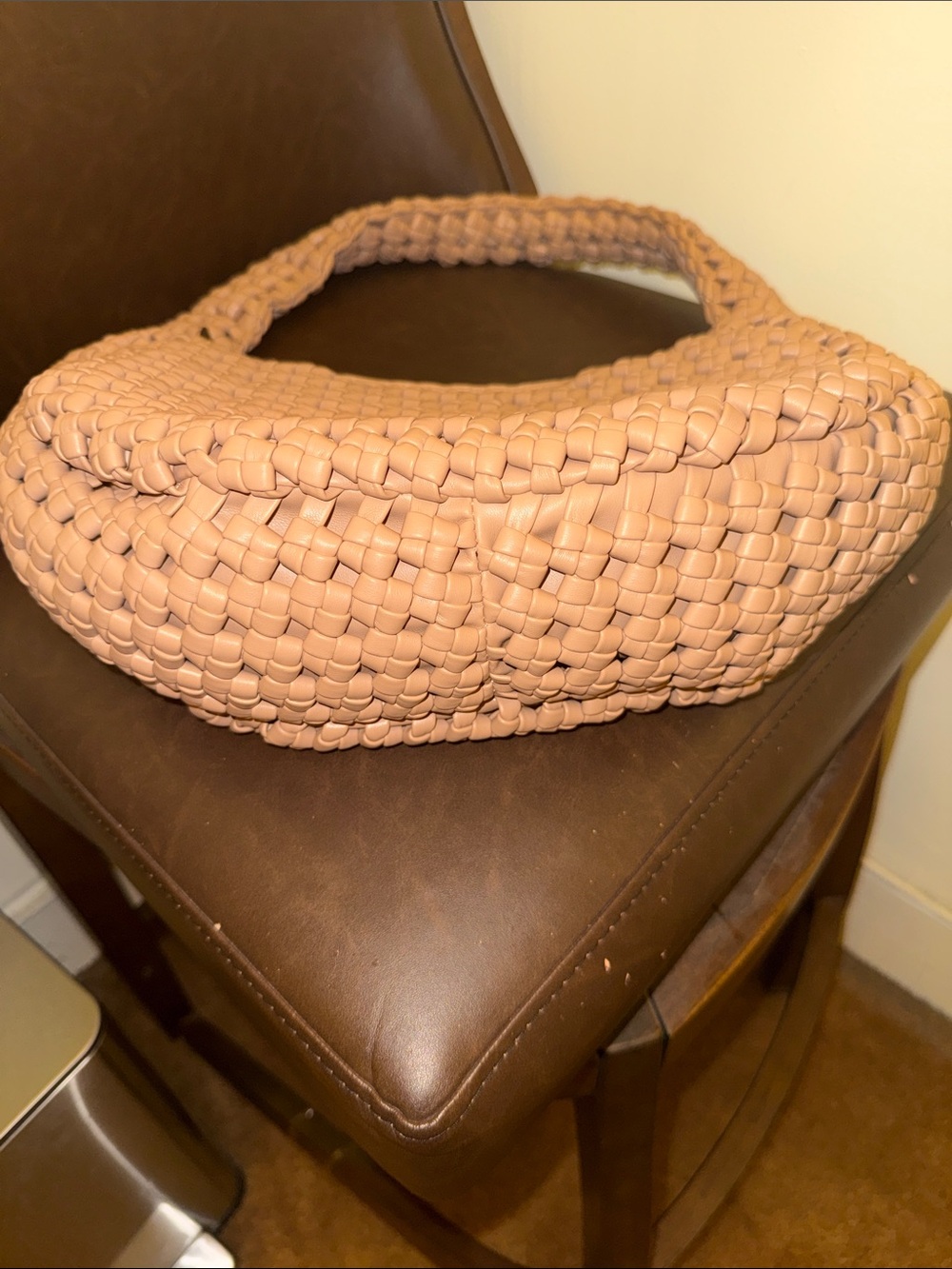 Sincerly Jules Woven Shoulder Bag in Nude - flash birthday sale! - Picture 2 of 6
